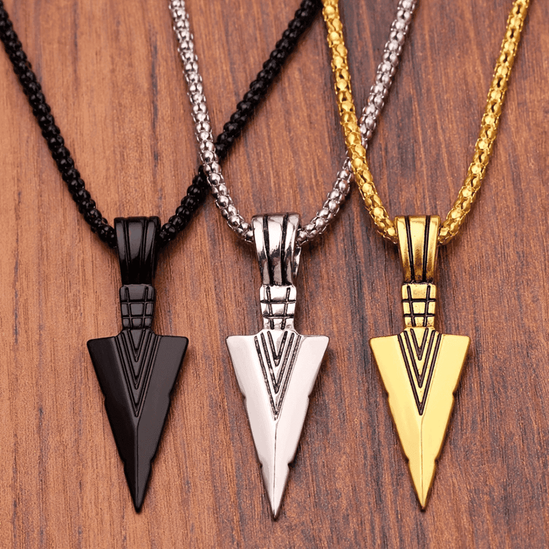 3 por 1 Colar Arrowhead – Pingente de Flecha Viking